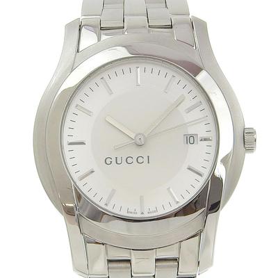 Gucci Ure 5500XL Sølvskive Rustfrit Stål Kvarts Analog display herre Brugt