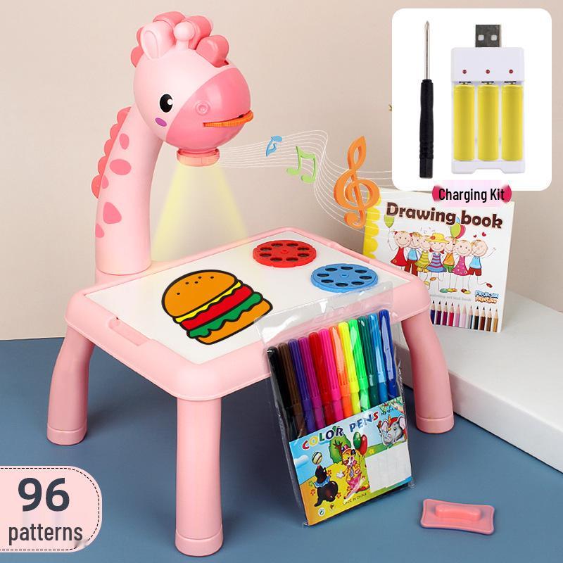 Proiettore Intelligente Tavola da Disegno per Bambini: Tavolino da Disegno Piccolo Cervo per Bambini Piccoli per l'Educazione Precoce