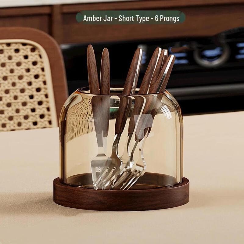Qiwei Vintage Walnut Handle Stainless Steel Fruit Fork Set