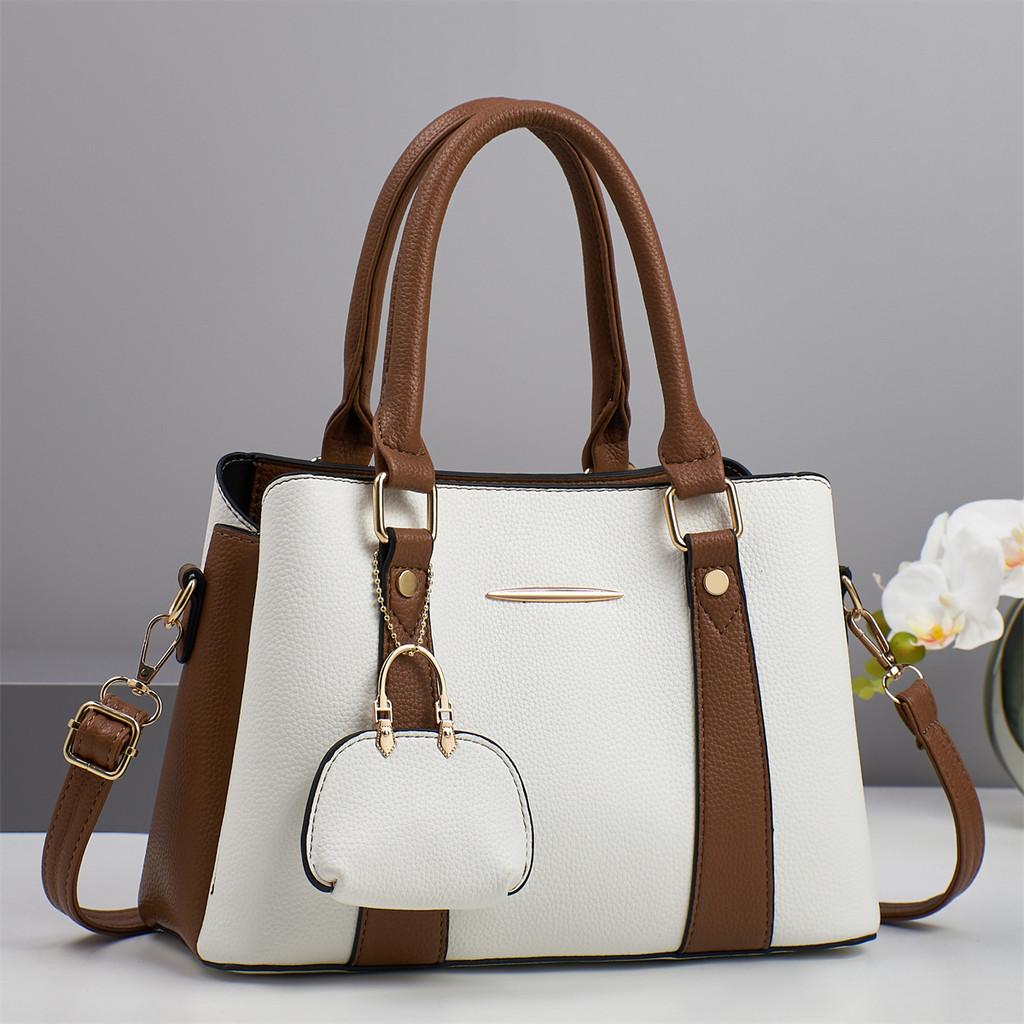 Pu Small Crossbody Bag With Contrast Color Block Pocket For Daily Use