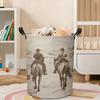 1pc, Foldable Laundry Basket Featuring a Western Cowboy Design with a Handle, Ideal for Storing Clothes In The Laundry Room, Bedroom, Or Bathroom, Lau