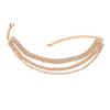 Yousheng Women Beach Anklet, Sparkling Three-Layer Rhinestone Anklet, Adjustable Fit Sandal Anklet for Summer