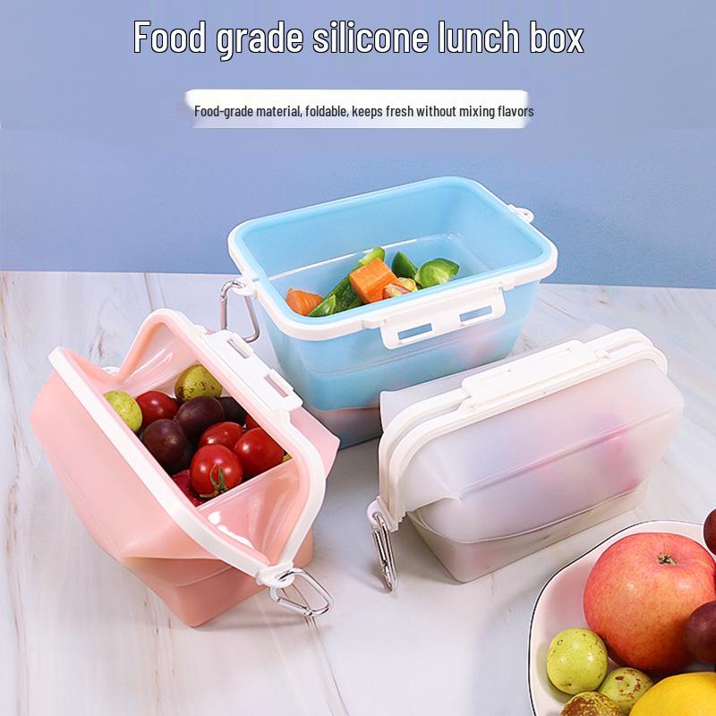 

Silicone Fresh-Keeping Bag & Box Set: Airtight, Microwave-Safe, Fridge Storage Solution OPP Bag Packaging синий