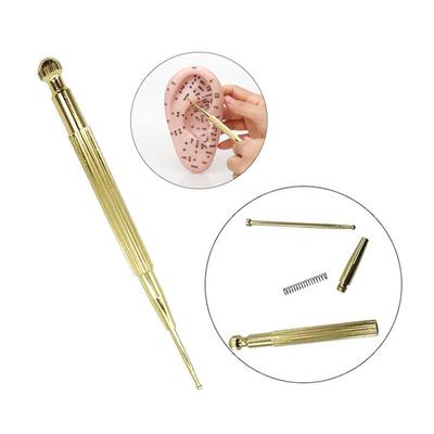 1 Stück versenkbare Akupunkturpunktsonde, Ohrmassage, Messingstift, Ohrreflexzonenmassage, Nadelerkennung, Massage, Ohrenpflege-Tools