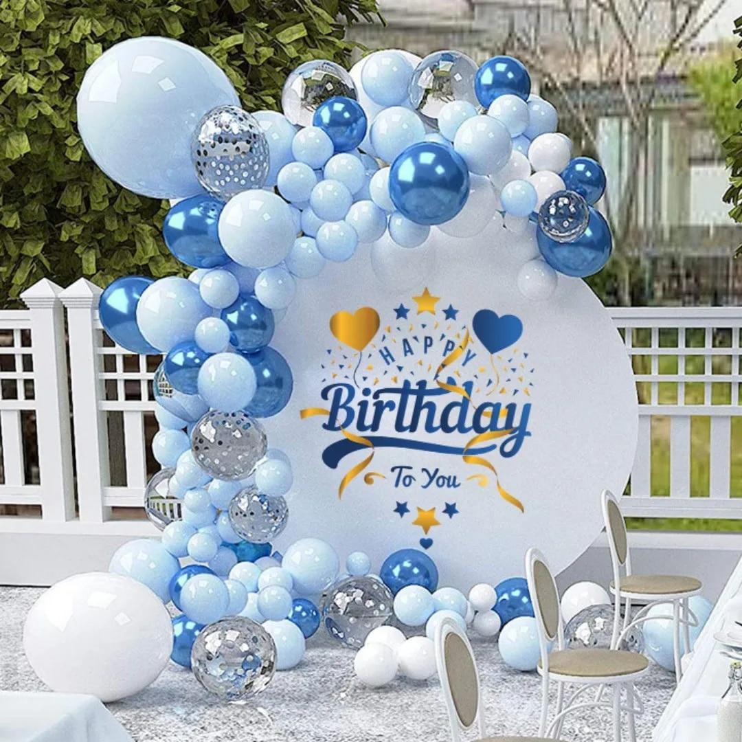 

Синие металлические воздушные шары, гирлянда, комплект, золотые воздушные шары с конфетти, арка, украшение для дня рождения, свадьбы, дня рождения, детского душа для мальчиков