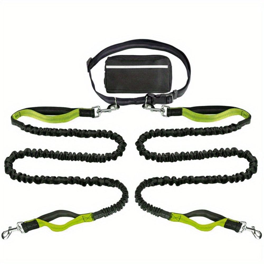 Pet Supplies Single/Double Rope Sports Waist Bag Adjustable Waistband Reflective Dog Leash Hands Free Dog Traction Rope Walking