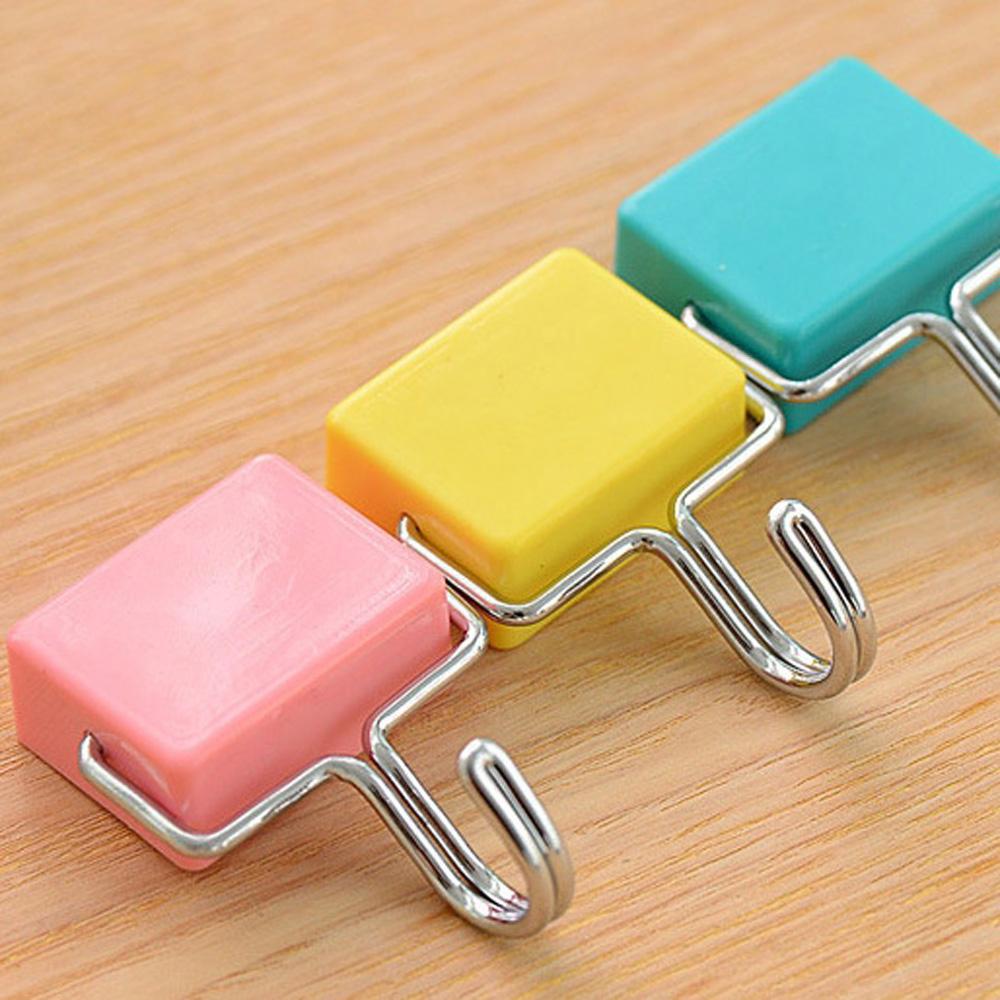 Magnetic Self Adhesive Toliet Towel Wall Mounted Self Adhesive Refrigerator Hanger Wall Hook Storage Rack Key Holder