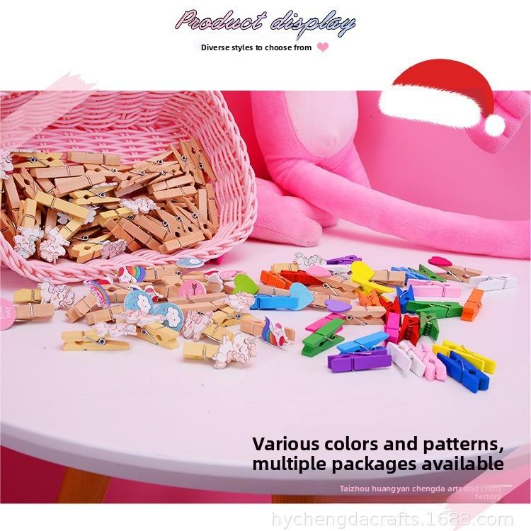 10 Pcs Halloween Elements Ghost Festival Decoration Hanging Photos Wall Hemp Rope Cartoon Creative Floral Art Wooden Clips