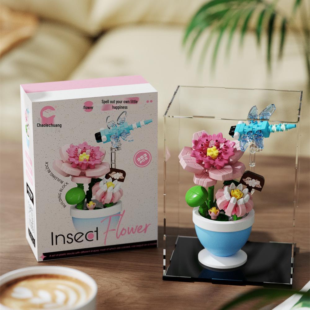 Flower Fairy Sunflower Butterfly Building Blocks - Compatible with Lego, Small Parts, Assembled Ornaments.