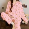 Dackel-Pyjama Herbst und Winter Damen Warm Süß Kariert Luftbaumwolle Lässig Trend Cartoon Loungewear Set