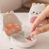 Cute Cartoon Small Bear Portable Double-Layer Compartment Going Out Packed Separately Medicine Storage Plastic Pill Box