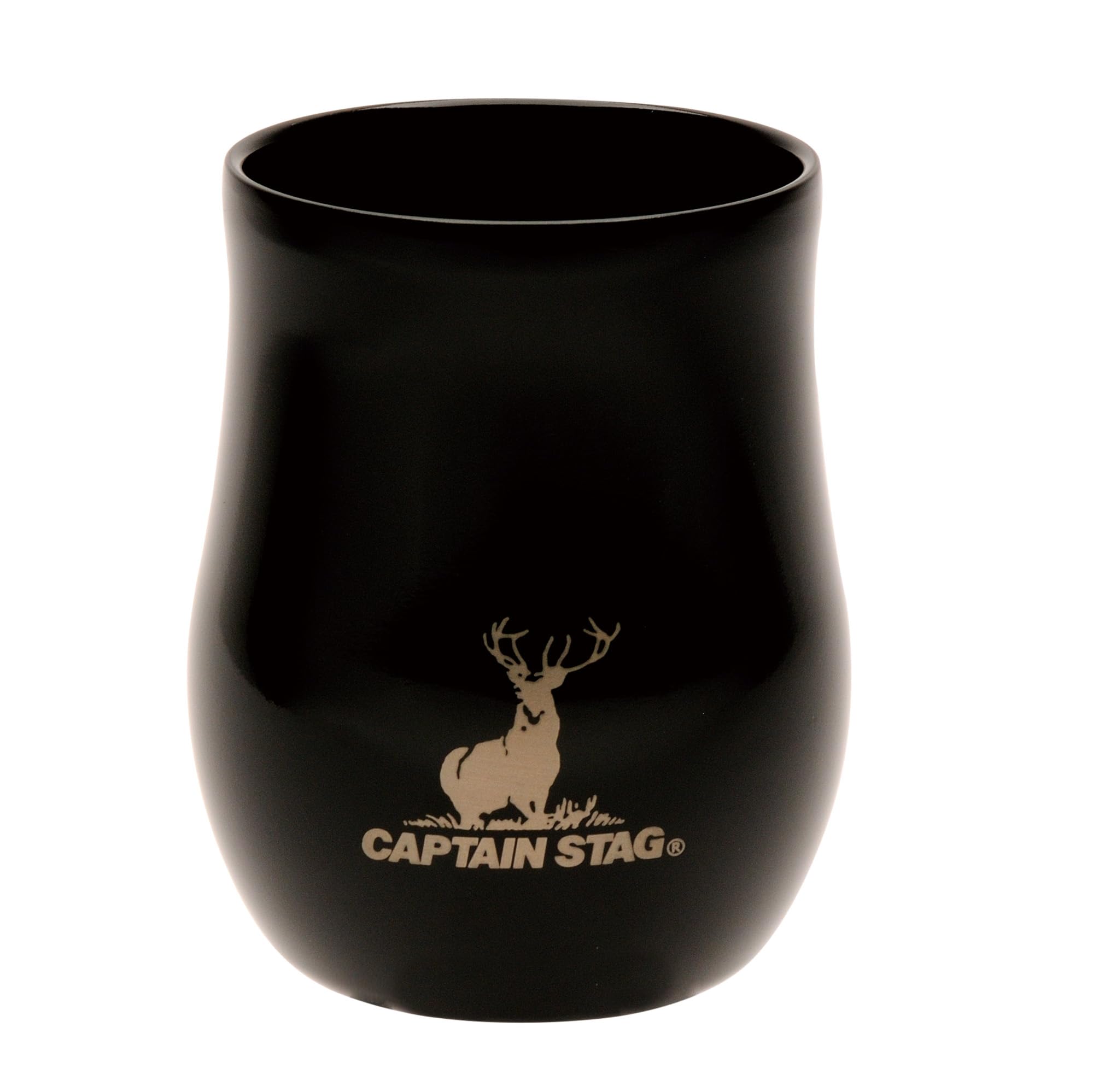 CAPTAIN STAG Outdoor Cup Mug Vacuum Stainless Ceramic Tumbler, Scent-Retaining, Double-Walled Tumbler, 240ml, Insulated, Steel, Ceramic, Black,