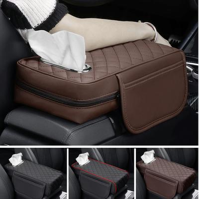 Accessori Interni Auto Scatola di Fazzoletti Cuscinetto Poggiabraccio Copertura Protettiva per Console Centrale Tipo Poggiabraccio Con Tasca Laterale Portaoggetti Porta Carta