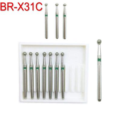 10pcs Dental Diamond Burs Drills Coarse Dental Burs High Speed Handpiece Polishing Tool for Teeth Whitening BR-X31C