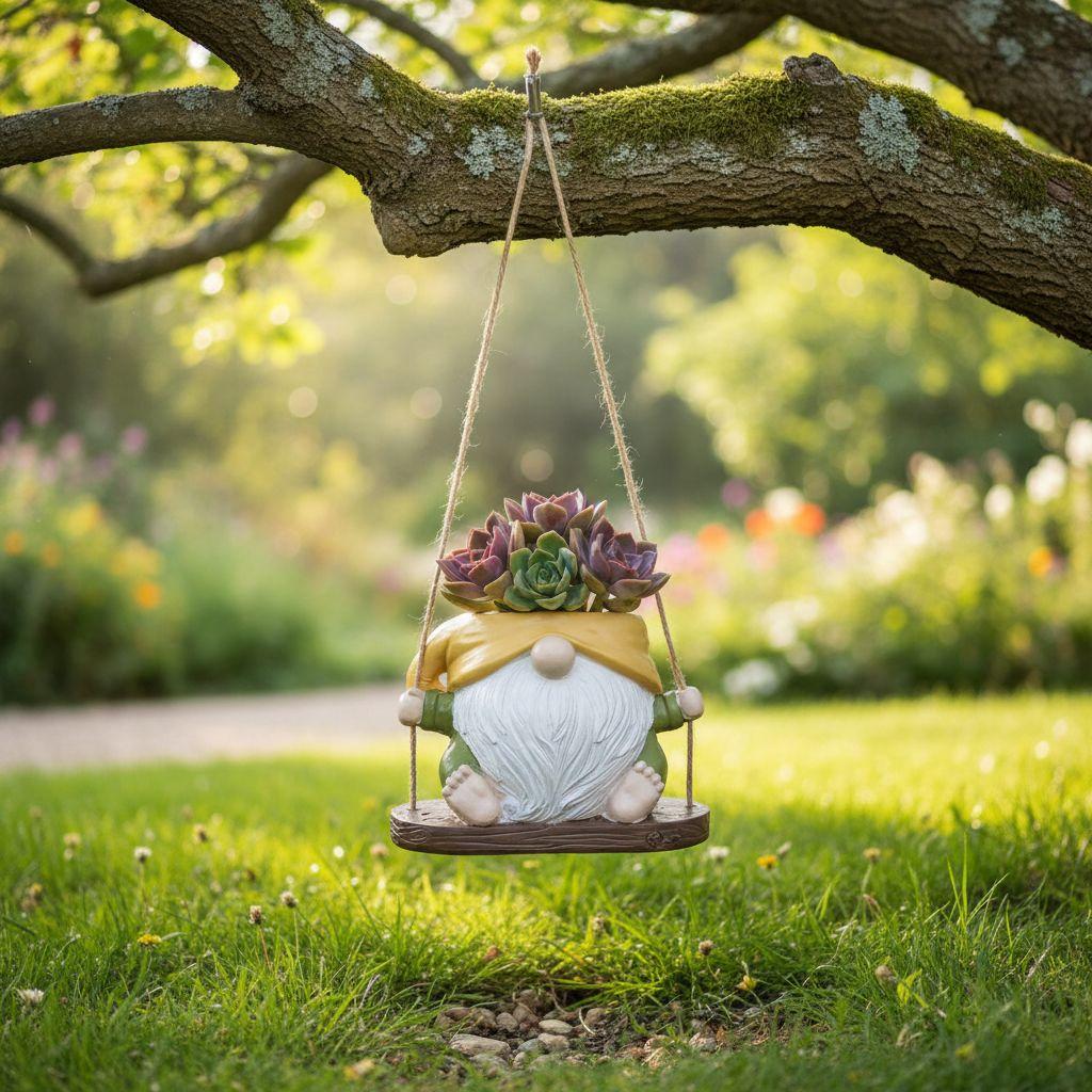 Resin Planter Pot With Swing Design For Outdoor Garden Decoration Durable And Lightweight