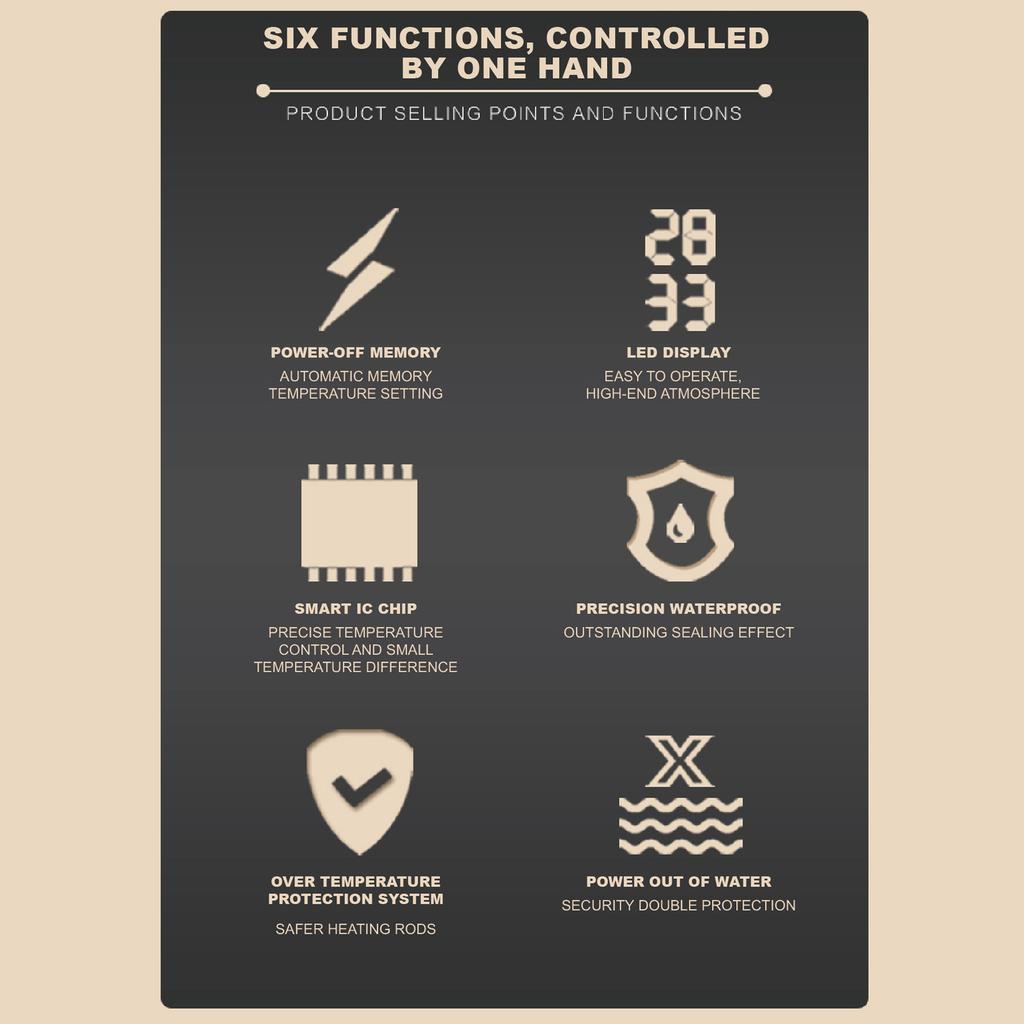 Fish External Heating Rods Professional Automatic Thermostat Aquarium External Heater 300W