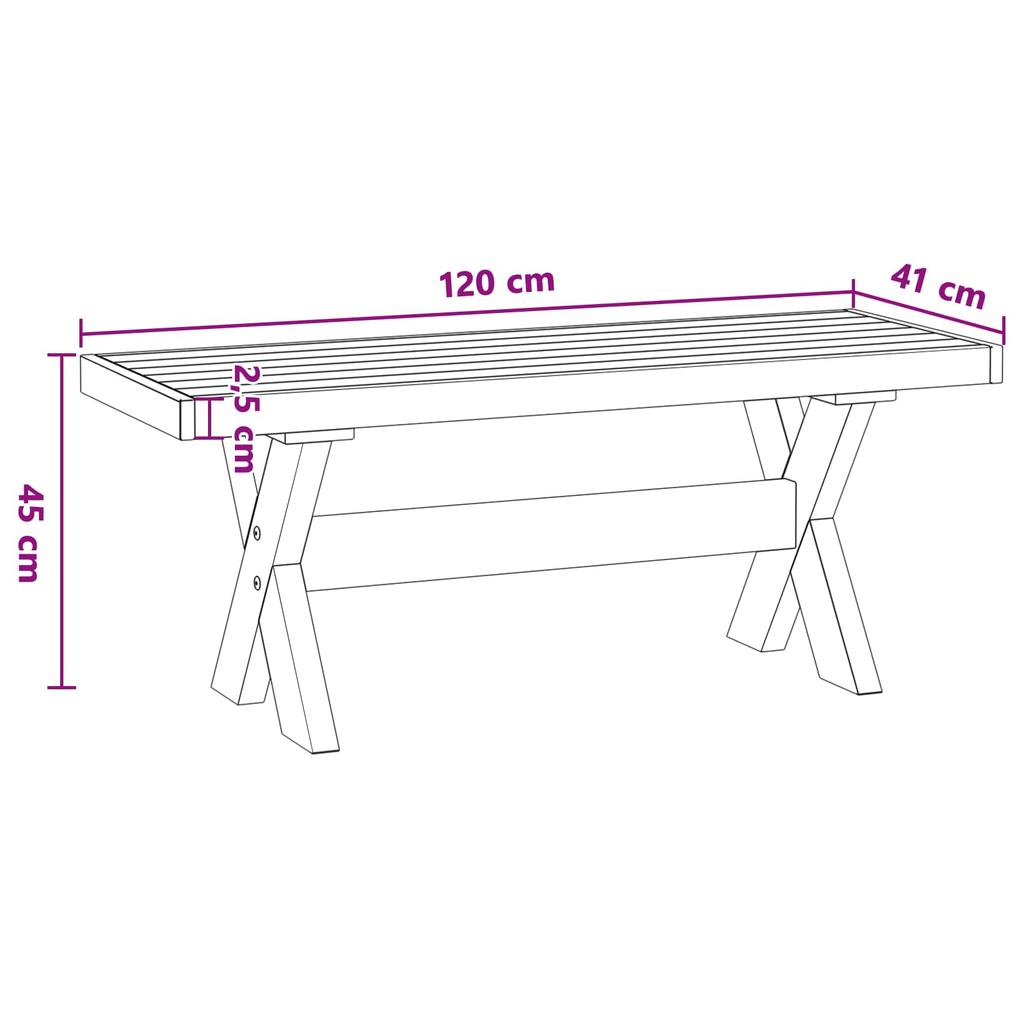 Dining Bench NOAIN 120 x 41 x 45 cm Solid Pine Wood Natural