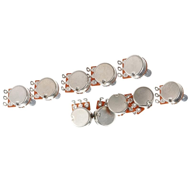 10Pcs Electric Guitar Pots Split Shaft Guitar Potentiometers A20K Volumes Tone Control Guitar Potentiometer Enduring