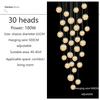 Modern LED Chandelier Glass Ball Dimmable Pendant Lamp for Staircase Living Room Home Decor Suspension Lighting Design Lusters