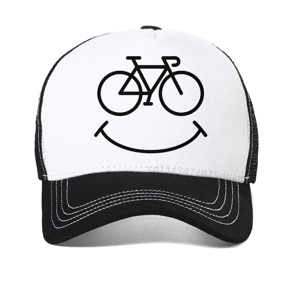 Bike Smile Print Baseball Cap Casual Summer For Unisex Women Streetwear Snapback Hat Fashion Adjustable Mesh Trucker Hats