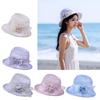 Women's Breathable Sun Hat with Delicate Flower Decoration Foldable and Convenient for Everyday Wear and Travel