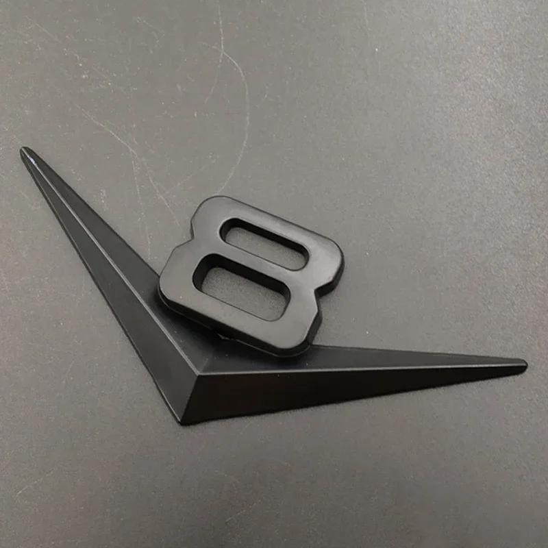 1Pc 3D Metal Chrome Black V6 V8 Letters Rear Trunk Fender Badge Emblem Sticker Decals Car Accessories