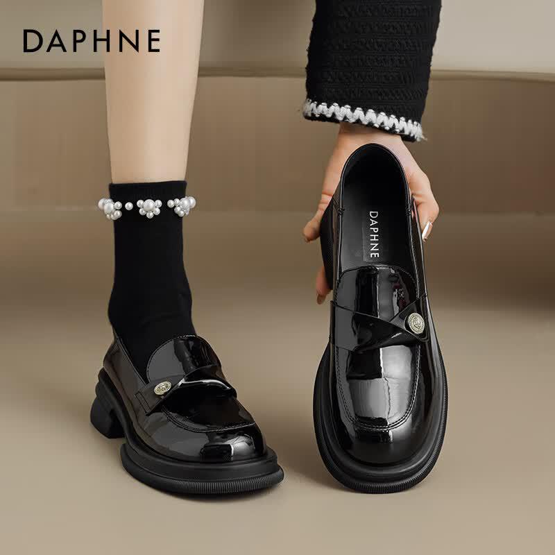 Daphne Women s British Style Patent Leather Loafers 39