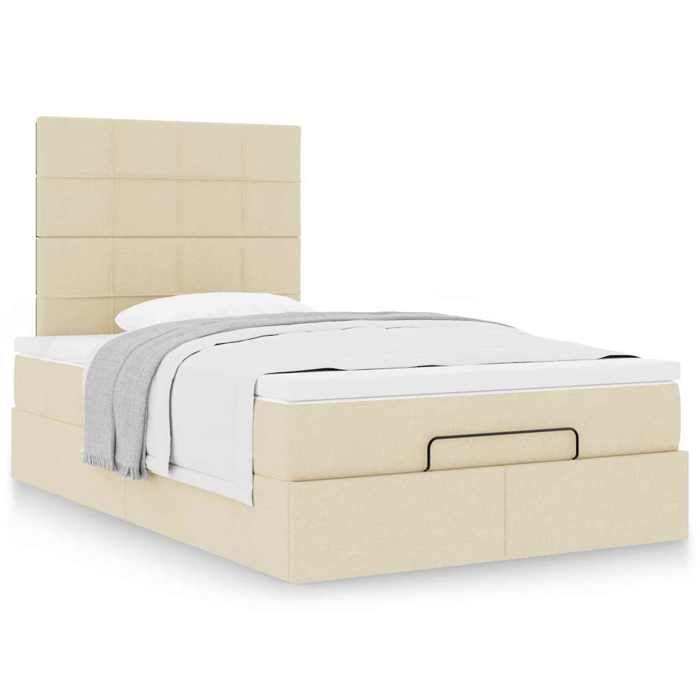 Maison Exclusive - Cadre de lit ottoman avec matelas crème 120x200cm tissu