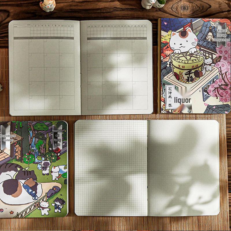 Mu Ran Backpack: Cute Meow Star Diary - Illustrated Travel Story & Student Planner Notebook