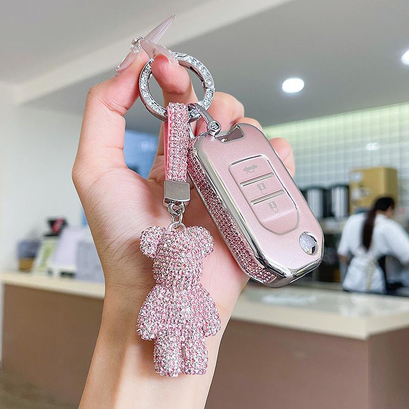 Premium Women's Car Key Case for Honda Accord, Civic, CR-V, Fit, Odyssey, Vezel, Lingpai, and XR-V
