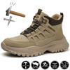 Safety Shoes Men Work Boots Steel Toe Shoes Anti Scald Welding Boots Male Anti Smashing Anti Piercing Work Sneakers Safety Boots