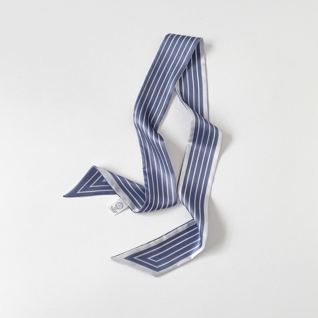 Simple light luxury line printing long silk scarf streamer European and American bag wrist strap simulation silk women's silk scarf wholesale