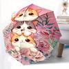 1pc Three Cute Cats Ideas Durable Cartoon Folding Umbrella, Portable 3 Fold Compact Umbrella for Men and Women, Suitable for Travel or Daily Use.Z093
