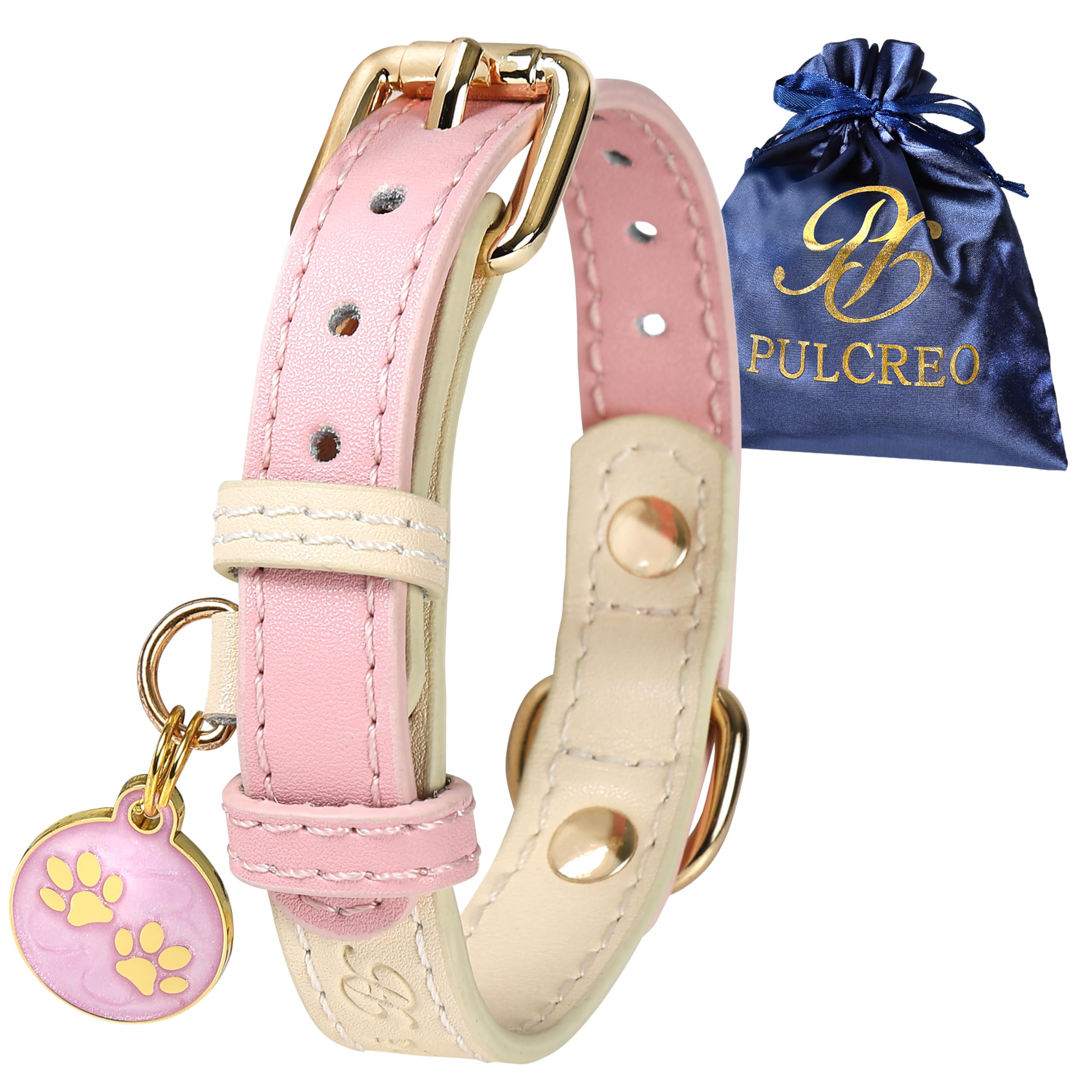 

Dog Collar for Small Medium Large Easy to Soft Pastel Colors Pink [PULCREO] Dogs, Dogs, Dogs, Care, (Princess (Genuine Leather), M)