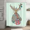 TU Niedlicher Rentier-Weihnachts-Duschvorhang Festlicher Feiertags-Waldtier-Badezimmerdekor Wasserdicht Heimdekor Geschenkidee Feiertag S