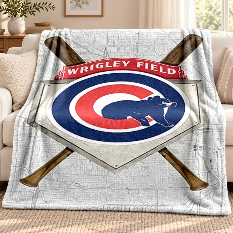 Chicago Cubs blanket Flannel Blanket Soft Cozy Plush Throw for Sofa Bed Lightweight Home Decoration Outdoor camping