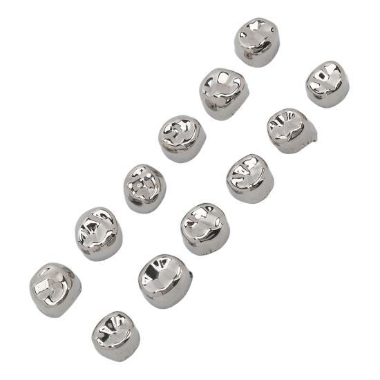 12 szt. Metalowe korony na zęby dentystyczne tymczasowe ochronne metalowe korony dentystyczne ze stali nierdzewnej dla dzieci 