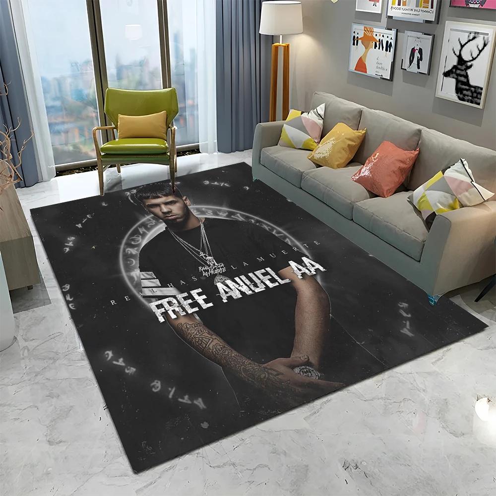 Free Anuel AA Rapper Hip Hop Singer Carpet Rug for Home Living Room Bedroom Sofa Doormat Decor,kids Area Rug Non-slip Floor Mat