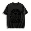 Cheers 2026 Rainbow Heart Print Casual New Year Celebration Tee Pure Cotton T-shirt
