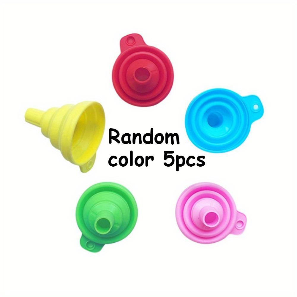 

5pcs Collapsible Silicone Funnel - Flexible, Foldable, Mini Funnel for Liquids, Automotive, Flask - Easy to Use, Space-Saving