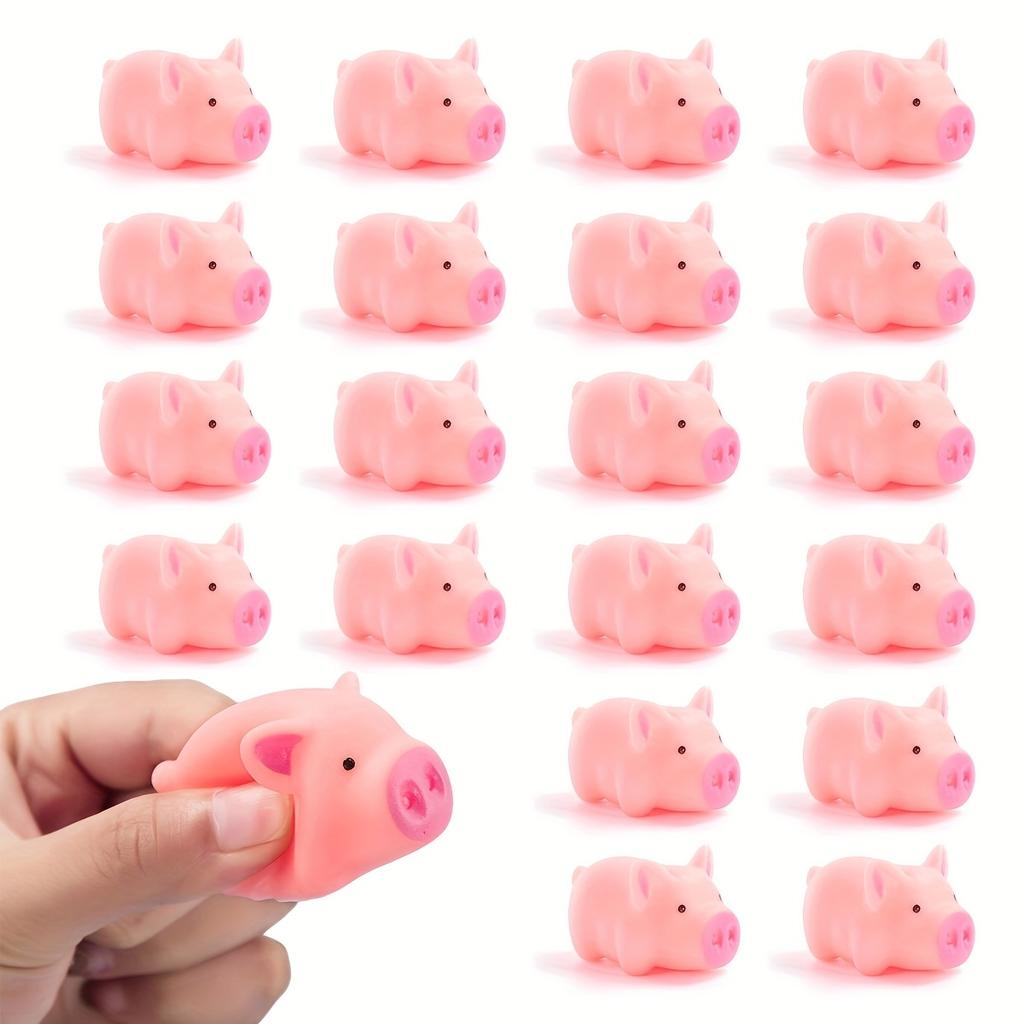 6/9/18pcs Durable Rubber Pet Chew Toys - Mini Pink Pig Squeaky Toys for Cat/Dog | Bath Time, Party Decor & Birthday Gift JXB