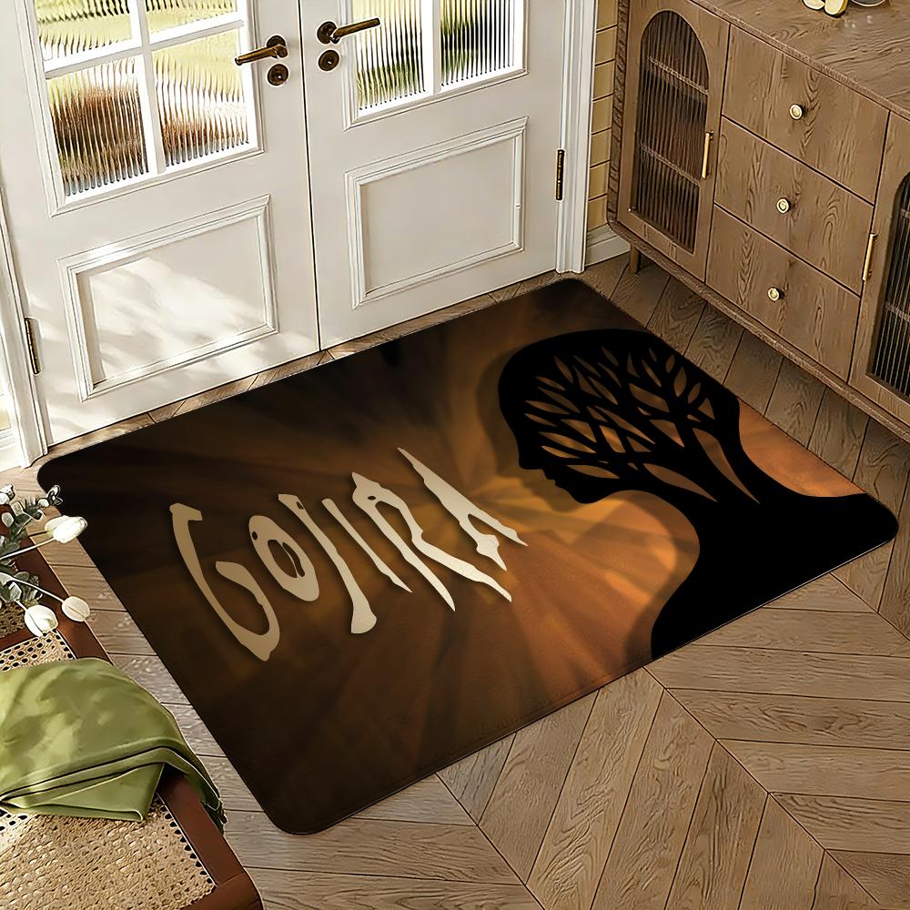 G-Gojira Band Floor Mat Soft Thickened Absorbent Non-Slip Bedroom Living Room Door Mat Home Decor Flannel Rugs