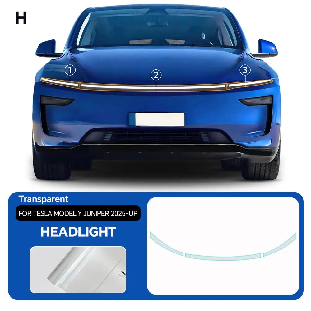 For Tesla Model Y Juniper Model Y 2025 2026 TPU Car Headlight RearView B Pillars Film Paint Protection Anti-scratch Accessories