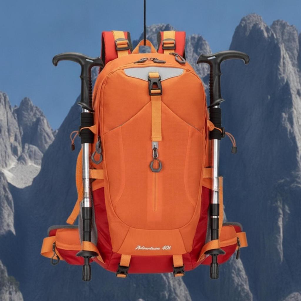 Mountaineering Backpack Lightweight Hiking with Frame Breathable Outdoor Rucksack Mesh