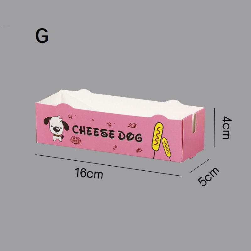 100Pcs Hot Dog Packaging Box Paper Disposable Party Tableware Food Serving Tray For Caterers Catering Boxes