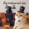 Adjustable Strap Halloween Pet Hat Shiny Sequins Black Feather Dog Cosplay Cap Lightweight Felt Glittery Fabric Cat Top Hat