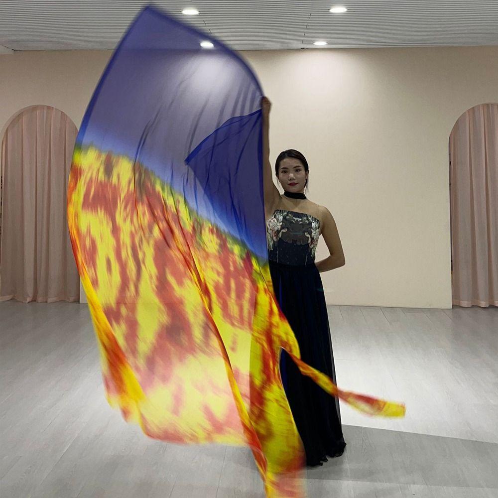 with Telescopic Sticks Belly Dance Accessories Props Multicolor Colorful Scarves Flag