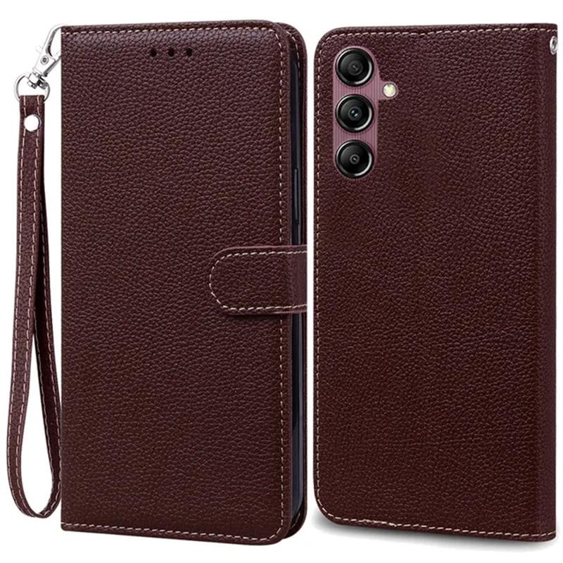 Skórzany portfel z klapką z teksturą do Samsung Galaxy S23 FE Ultra Plus A05 A05S A15 A04S A04E A14 A24 A34 A54 M54 A23 A33 A53 A73 5G 4G okładka