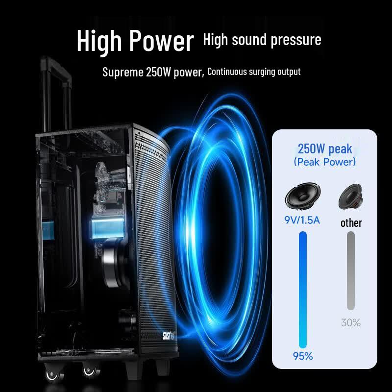 SAST SA-122S 12-inch Outdoor Portable Bluetooth Karaoke Trolley Speaker (CN Version)
