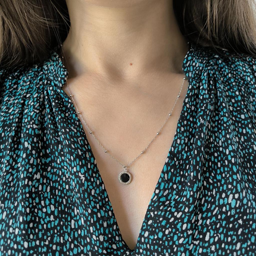 Silberne Halskette mit Emaille, Gewicht des Produkts 3,81 g (2190653)